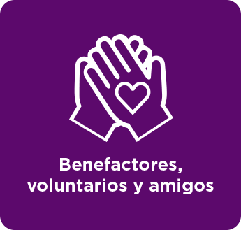 Benefactores, voluntarios y amigos.

- Benefactores.
- Voluntarios externos
- Aliados programas sociales